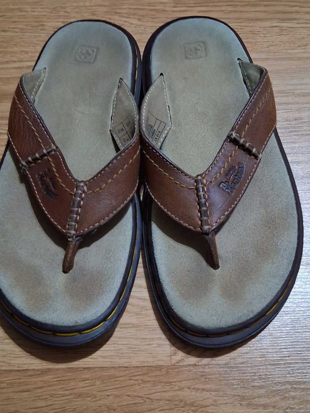 Dr. Martens Brown Leather Men's Flip-Flop Sandals